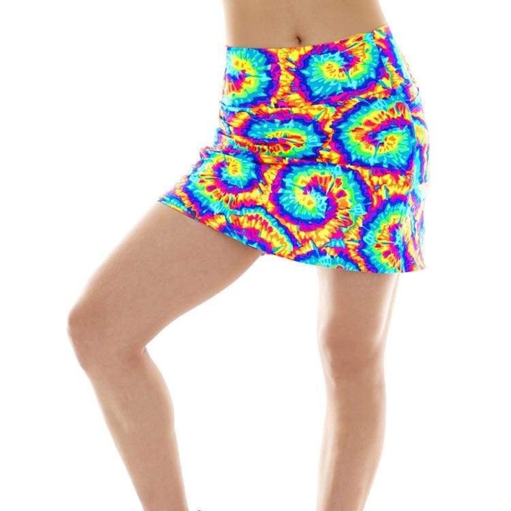 K-DEER SKIRT in pinwheel rainbow print